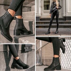 Thursday Boot Company Black Matte Chelsea Knockout Chunky Heel Boots - size 7